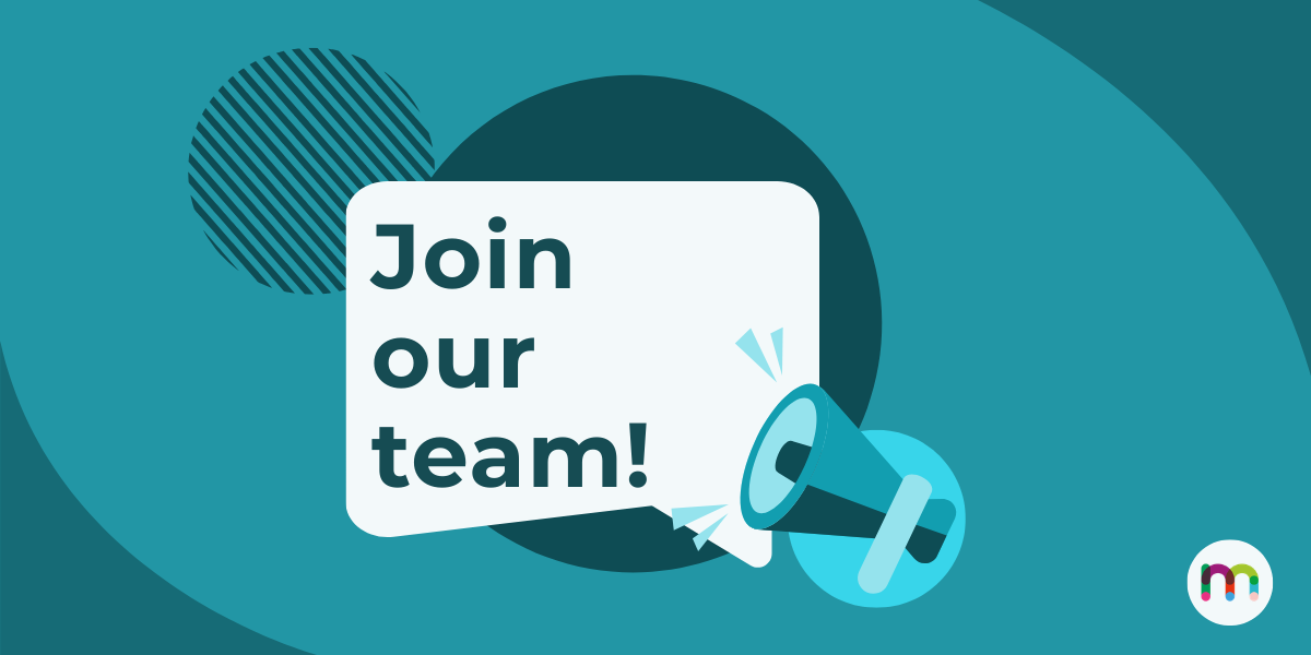 Join Our Team Banner Graphic Wide Join our team recruitment banner featuring a speech bubble and megaphone on a blue background.